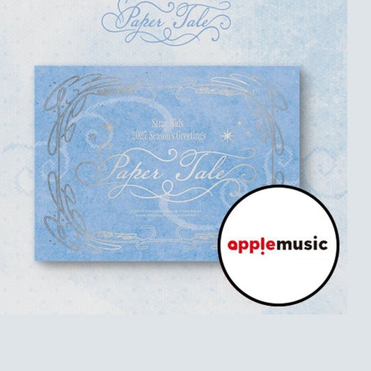 Portada del Season’s Greetings 2027 de Stray Kids Paper Tale con POB Apple Music