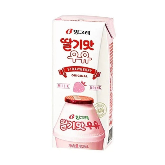Bebida Coreana Fresa Binggrae | Leche Fresa