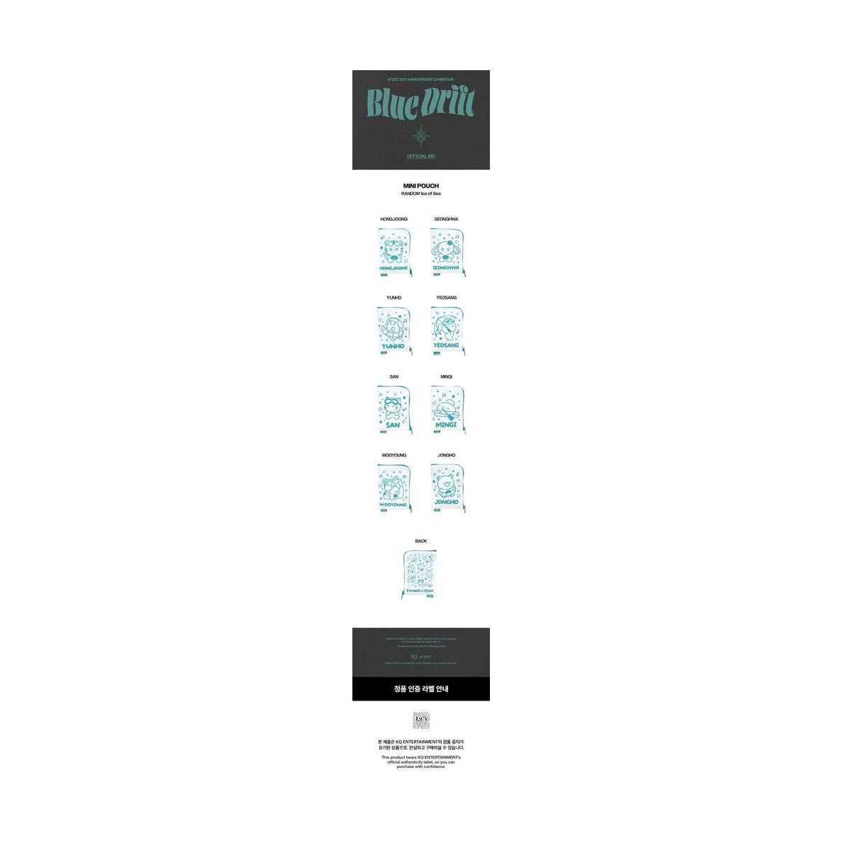 ATEEZ Blue Drift mini pouch aleatorio 1 de 8
