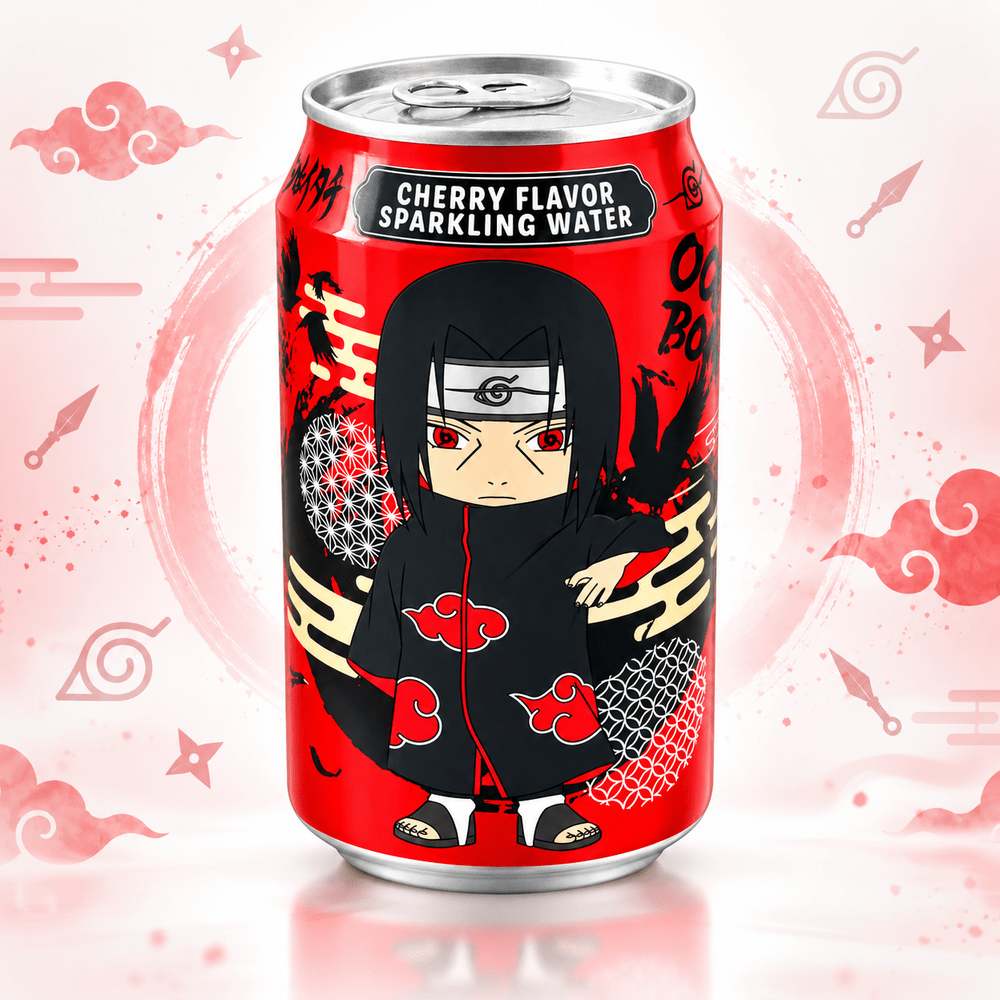Lata Ocean Bomb Naruto agua con gas sabor cereza 330 ml