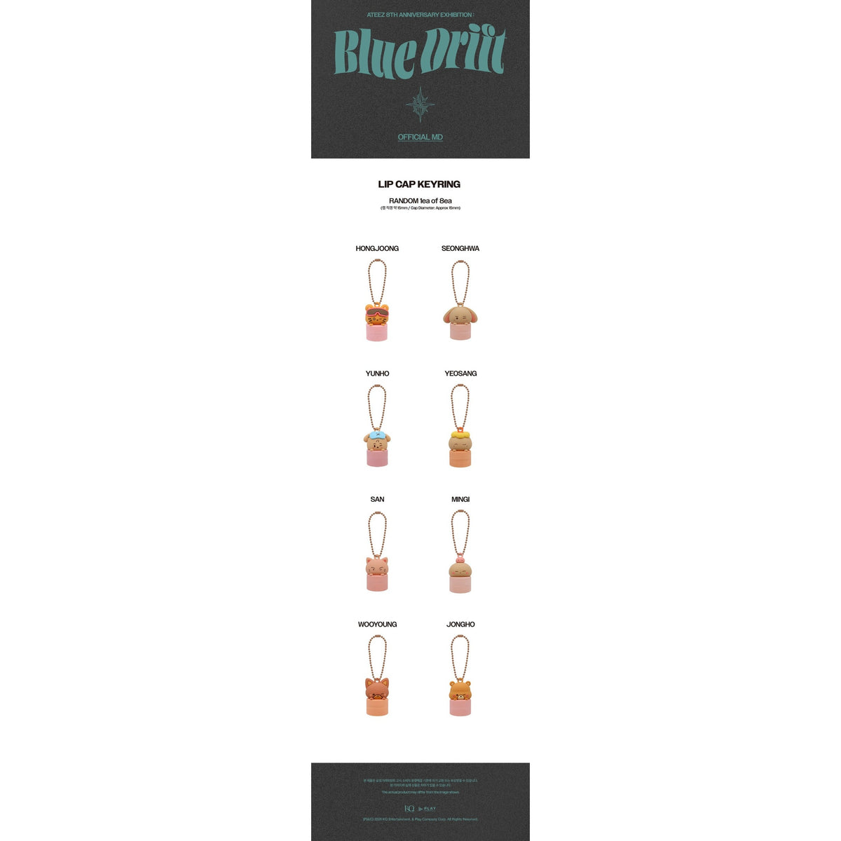 Llavero PVC ATEEZ Blue Drift aleatorio 1 de 8