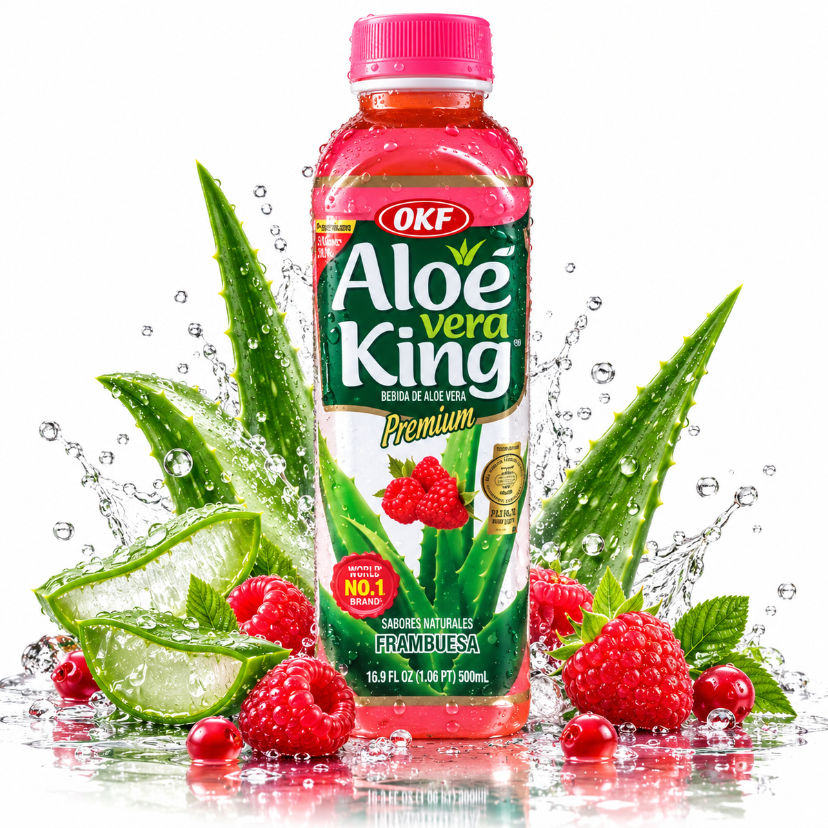 OKF Aloe Vera King strawberry con trocitos de aloe