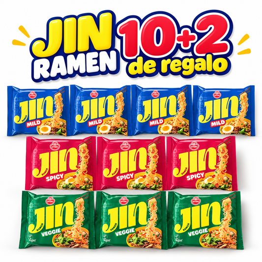 Pack 12 Jin Ramen Ottogi picante 120g oferta 10+2
