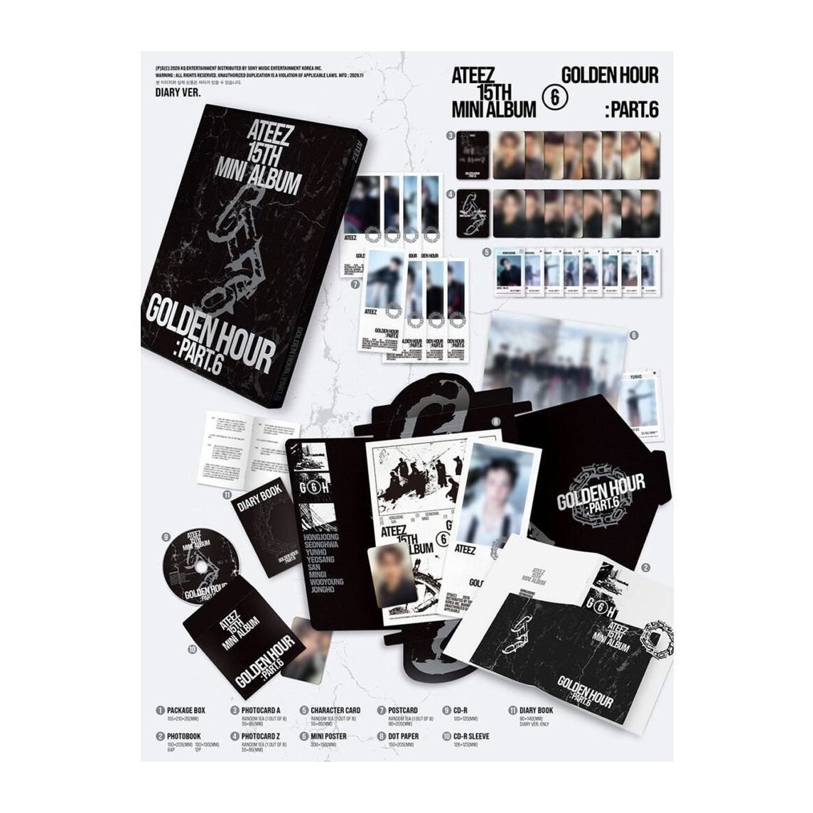 Photobook y CD oficiales ATEEZ GOLDEN HOUR Part.6