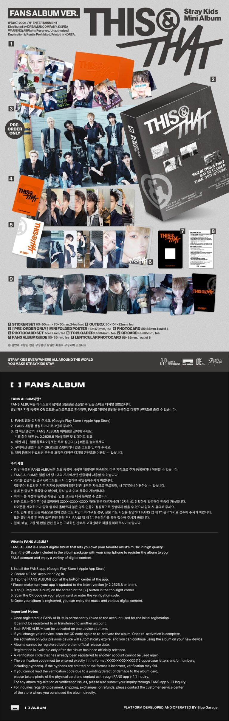 Fans Album con photocards y stickers Stray Kids THIS & THAT