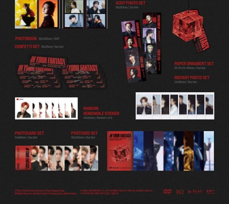Set DVD gira ATEEZ In Your Fantasy photocards y postcards