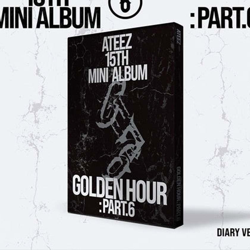 Set de photocards y extras del álbum ATEEZ GOLDEN HOUR Part.6 versión A Diary o Z