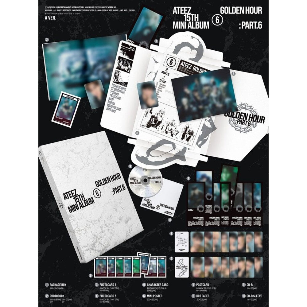 Álbum ATEEZ GOLDEN HOUR Part.6 versión A Diary o Z