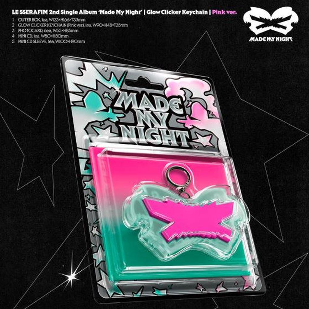 Álbum merch Glow Clicker Pink mini CD LE SSERAFIM
