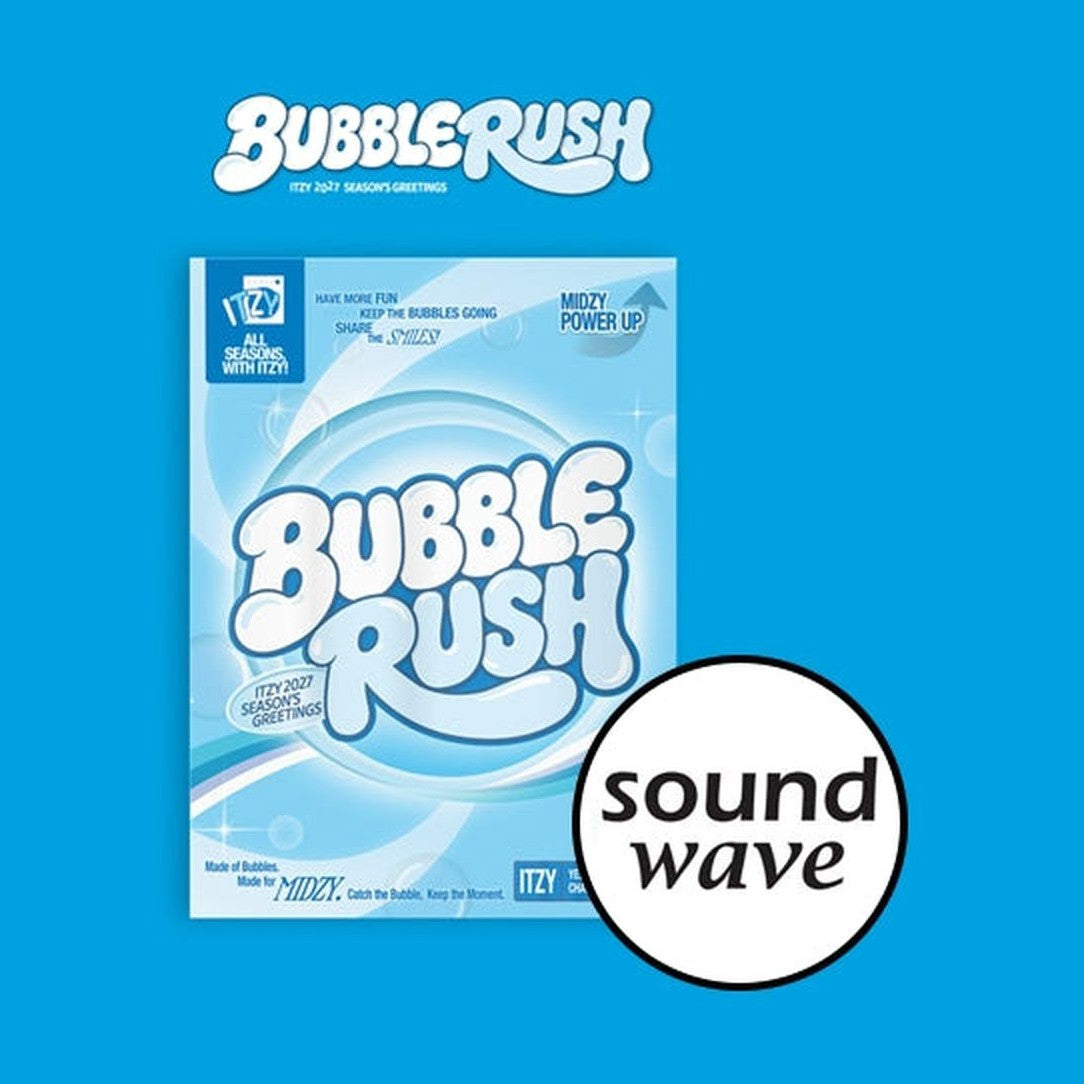 Portada del Season’s Greetings 2027 de ITZY Bubble Rush con POB Soundwave